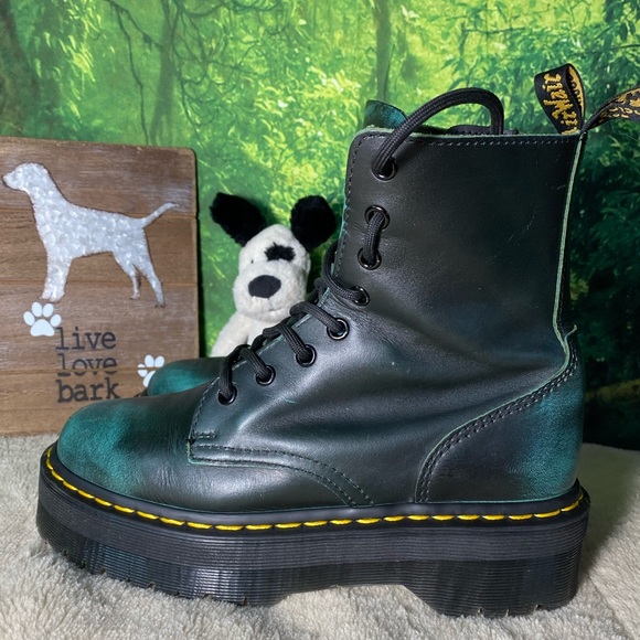 SOLD SOLD Dr Martens JADON w/green leather boots💚 - Picture 3 of 8